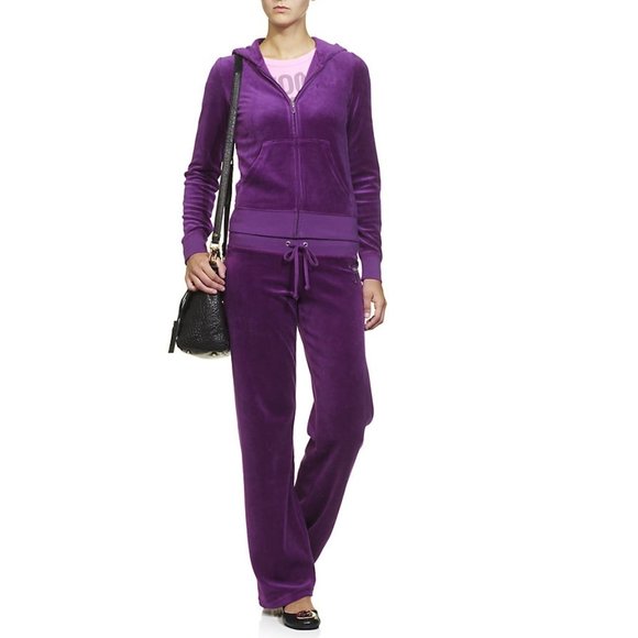 Purple velour sweatsuit top